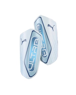 Puma Unisex-skenbensskydd för vuxna med Ultra Flex-logotyp, utan snörning (Blå/silver)
