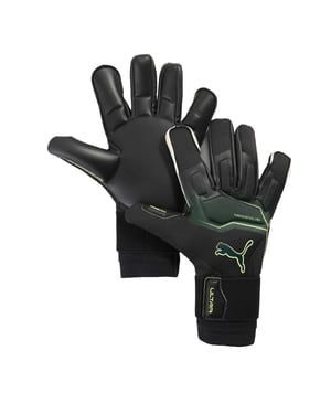 Puma Unisex-målvaktshandskar för vuxna: Ultra Ultimate Hybrid (Svart/grön)