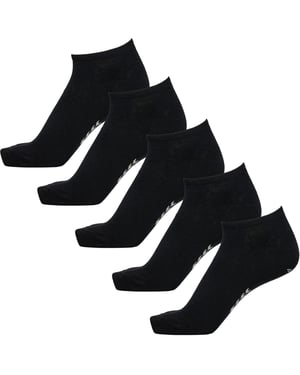 Hummel Gevoerde enkelsokken voor kinderen (set van 5) (Zwart)