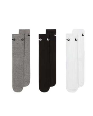 Nike Childrens/Kids Lightweight Crew Socks (Pack of 3) (Black/White/Grey)