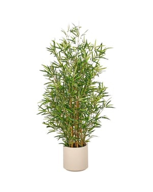 Kopu ® kunstplant bamboe 130 cm 1978 bladeren crème pot fargesia