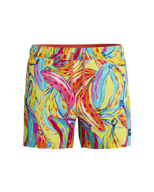 Speedo Mens Redondo Edge Volley Banana Swim Shorts (Red/Yellow/Blue)