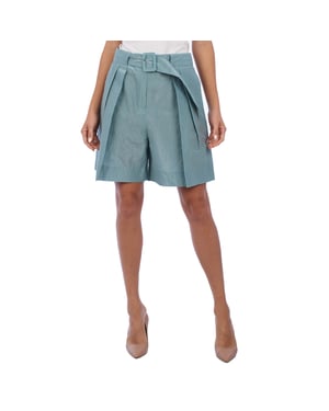 Plisserade shorts med hög midja 5NP41T Dam
