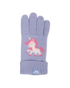 Trespass Danica Knitted Unicorn Winter Gloves (Light Blue)