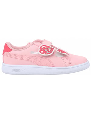 Puma Smash v2 Bfly V Kids Pink Trainers