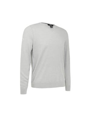 Callaway Mens Ribbed V Neck Merino Sweater (Pearl Blue)