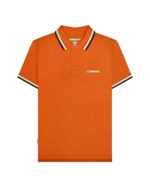 Lambretta Mens Triple Tipped Polo Shirt (Desert Sun/Silver/Cashew/Black)
