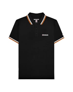 Lambretta Mens Triple Tipped Polo Shirt (Black/White/Grey/Orange)