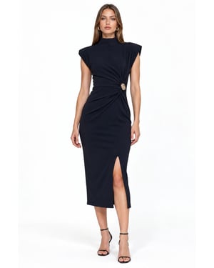 Women’s Half Turtleneck Midi Dress