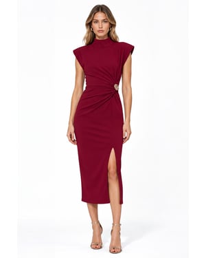 Women’s Half Turtleneck Midi Dress