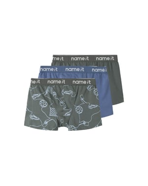 Name It Jongens boxershorts trunks nkmboxer kick off 3-pack voetbal print grijs/blauw