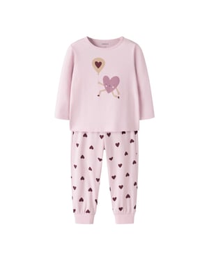 Name It Meisjes lange pyjama set nmfnightset cutie heart hartjes print