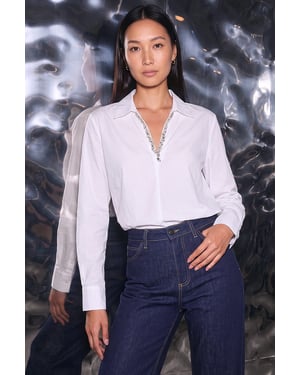 Embellished Neckline Top
