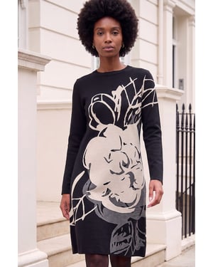 Rose Jacquard Knit Dress
