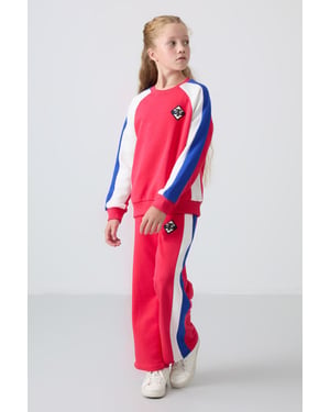 Trainingspak met wijde pijpen en colour blocking