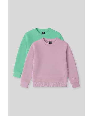 2-Pack Ribbed Crew Neck Sweatshirts