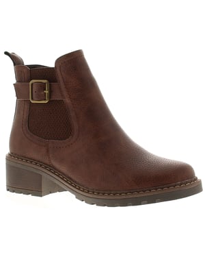 Platino Womens Ankle Boots Melanie Zip Fastening brown