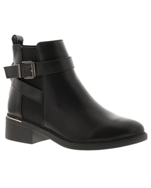 Platino Womens Ankle Boots Selena Zip Fastening black