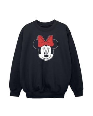 Disney Girls Minnie Mouse Head Sweatshirt (Black)