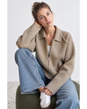 Soft Touch Zip-Up Knit Cardigan