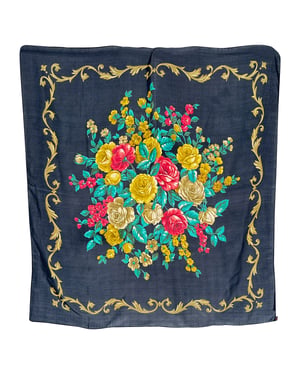 Jil Sander Floral-Print Scarf in Multicolor Silk