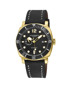 Fortezza IPY Stainless Steel Case, Black Bezel, Black Dial, Black Canvas Strap