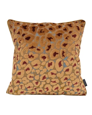 NOVÉE Leopard bruin/burgundy kussenhoes | 45x45 cm | velvet/polyester