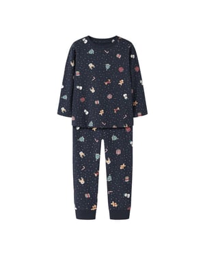 Name It Jongens/meisjes kinder kerst pyjama set nmnvismas donkerblauw