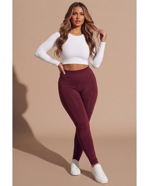 Wine Fleece High Waisted Leggings – Fore