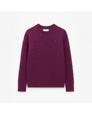 Joules Classic Cable Womens Sweaters Wine