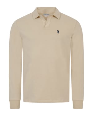 U.S. POLO ASSN. heren polo met lange mouwen – 100% katoen met geborduurd logo