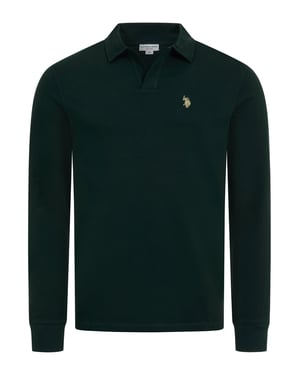 U.S. POLO ASSN. heren polo met lange mouwen – 100% katoen met geborduurd logo