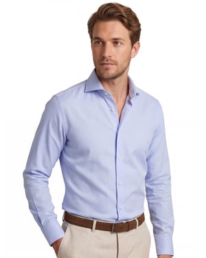Overhemd John Miller Tailored fit lichtblauw strijkvrij