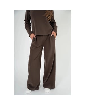 Corel Amsterdam ella pants wide milano brush flannel 1009-3353 20 brown