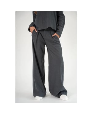 Corel Amsterdam ella pants wide milano brush flannel 1009-3353 12 anthra melange