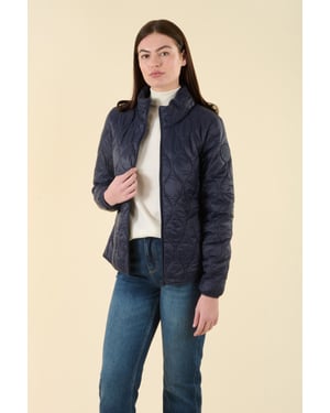 Navy Water Resistant Onion Quilted Jacket