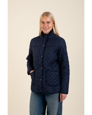 Blue Water Resistant Mini Diamond Quilted Jacket