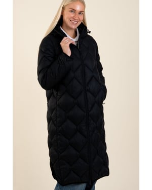 Black Lightweight Water Resistant Longline Quilted Jacket