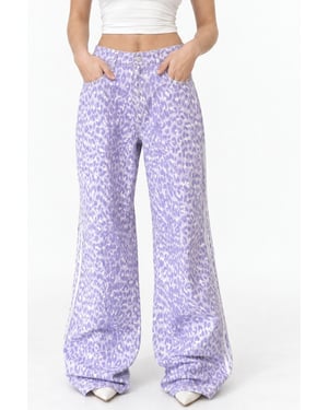High Waist Wide Leg Leopard Trousers