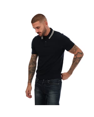 Ted Baker Mahana Mens Navy Stitched Polo Shirt