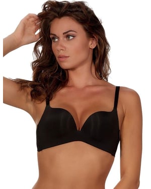After Eden Basic Non Wired Push Up Bra - Black
