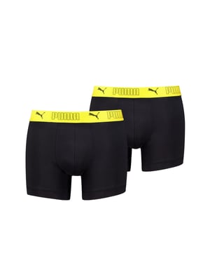 Men's Puma Sport Micro Boxer Brief in Black/Yello