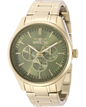 Invicta Specialty 49952 Herenhorloge - Quartz Uurwerk - Roestvrij Staal met Groene Wijzerplaat - 44 mm