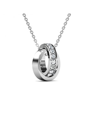 Circle Hoop-hänge - Silver och kristall
