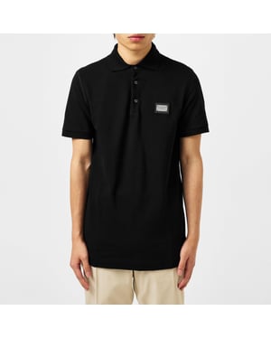 Men's Dolce And Gabbana Cotton Piqué Polo Shirt in Black