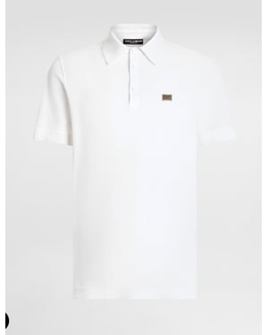 Dolche&Gabanna Cotton Jersey Poloshirt with metal branded tag White