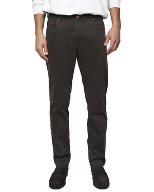 Broek Meyer 5-pocket model bruin normale fit