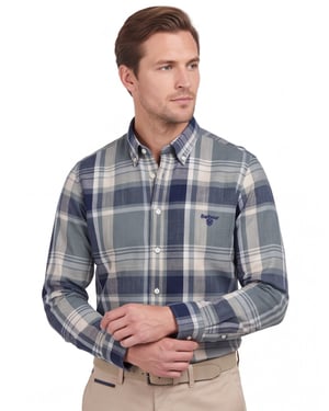 Barbour overhemd groen Tailored Fit 100% katoen