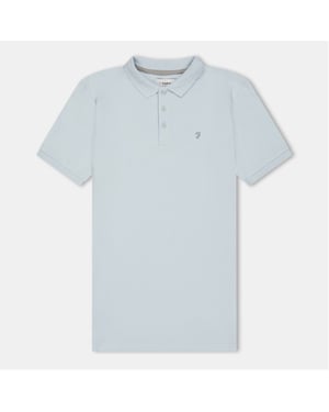 Boys Farah Bugsworth Embroidered Collared Short Sleeve T-Shirt in White