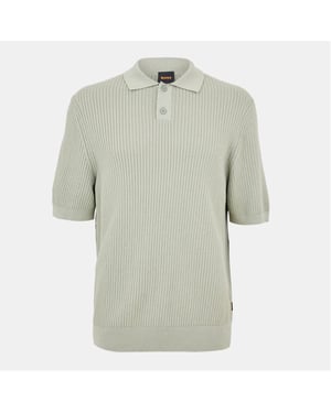 Men's Boss Collared Neck Short Sleeve Regular Fit Shirt in Open Green